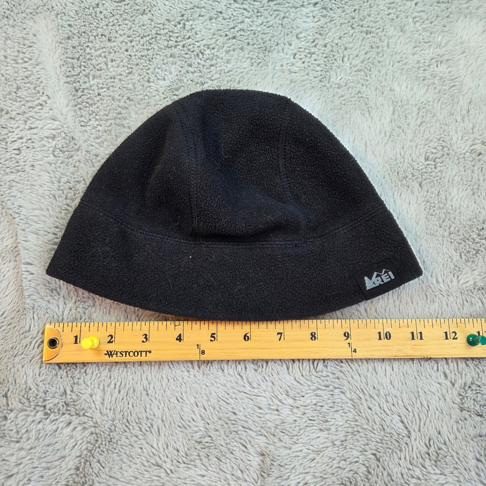 REI Fleece Beanie Unisex OS One Size Lightweight Warm Winter Skull Cap Hat Black